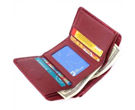 Купить Стильный женский фактурный кошелек из натуральной кожи ST Leather 22731 Красный, фото , изображение 8, характеристики, отзывы