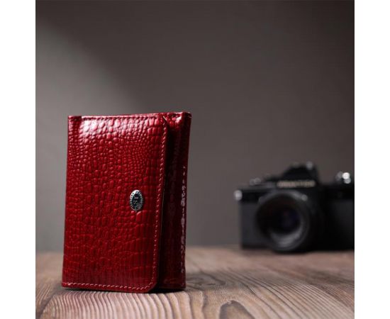 Купить Стильный женский фактурный кошелек из натуральной кожи ST Leather 22731 Красный, фото , изображение 10, характеристики, отзывы