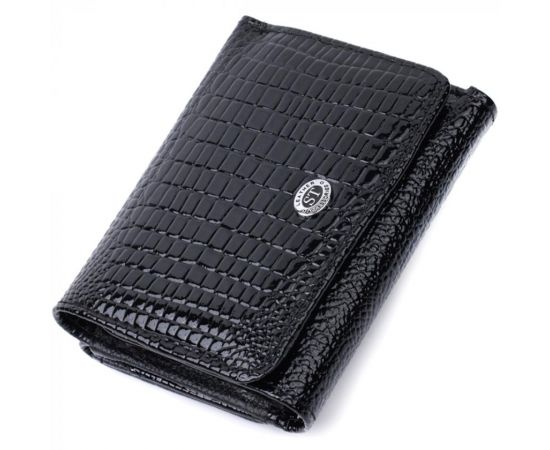 Купить Женский стильный кошелек из фактурной натуральной кожи ST Leather 22732 Черный, фото , характеристики, отзывы