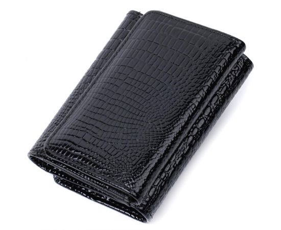 Купить Женский стильный кошелек из фактурной натуральной кожи ST Leather 22732 Черный, фото , изображение 2, характеристики, отзывы