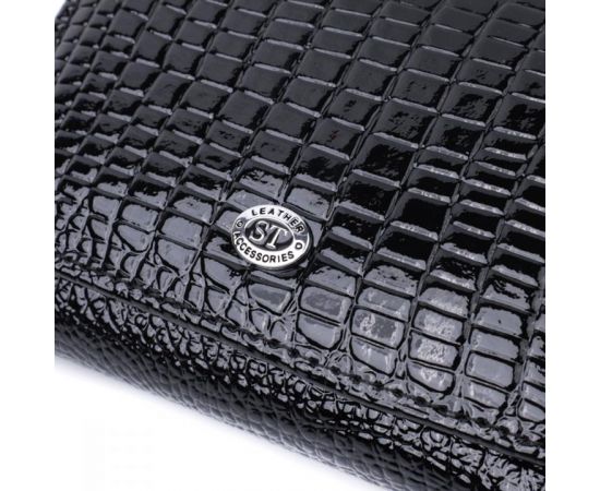 Купить Женский стильный кошелек из фактурной натуральной кожи ST Leather 22732 Черный, фото , изображение 5, характеристики, отзывы