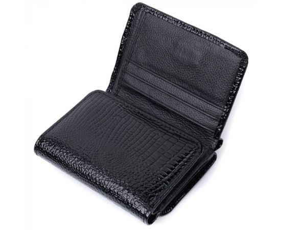 Купить Женский стильный кошелек из фактурной натуральной кожи ST Leather 22732 Черный, фото , изображение 6, характеристики, отзывы