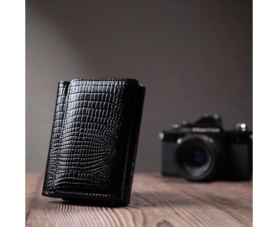 Купить Женский стильный кошелек из фактурной натуральной кожи ST Leather 22732 Черный, фото , изображение 10, характеристики, отзывы