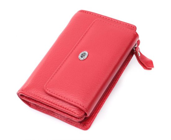 Купить Идеальный кошелек с монетницей из натуральной кожи ST Leather 22739 Красный, фото , характеристики, отзывы