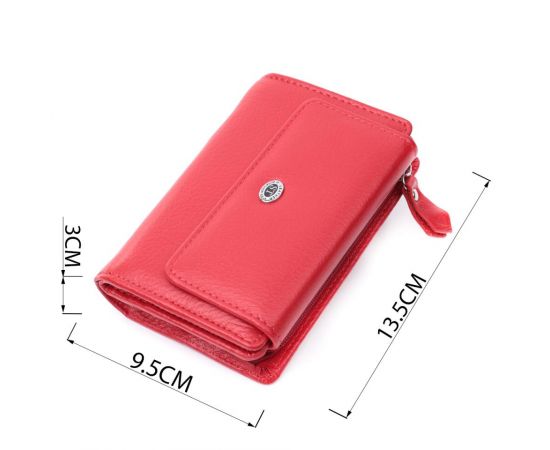 Купить Идеальный кошелек с монетницей из натуральной кожи ST Leather 22739 Красный, фото , изображение 3, характеристики, отзывы