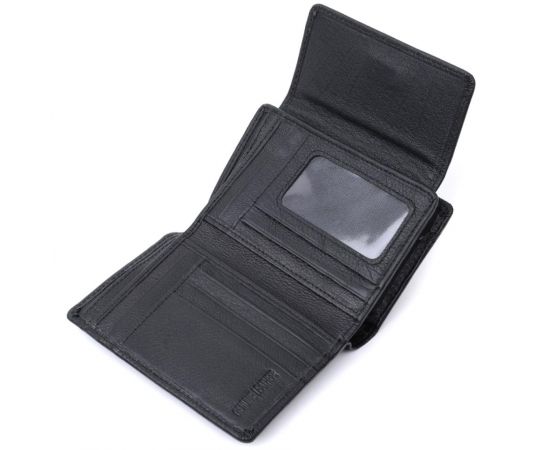 Купить Практичный кошелек с монетницей из натуральной кожи ST Leather 22740 Черный, фото , изображение 5, характеристики, отзывы