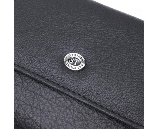 Купить Практичный кошелек с монетницей из натуральной кожи ST Leather 22740 Черный, фото , изображение 8, характеристики, отзывы