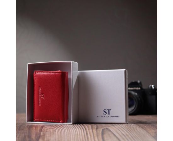 Купить Маленький удобный кошелек с монетницей из натуральной кожи ST Leather 22741 Красный, фото , изображение 11, характеристики, отзывы