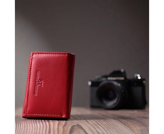 Купить Маленький удобный кошелек с монетницей из натуральной кожи ST Leather 22741 Красный, фото , изображение 9, характеристики, отзывы