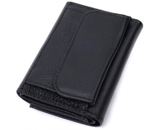 Купить Удобный компактный кошелек с монетницей из натуральной кожи ST Leather 22742 Черный, фото , изображение 2, характеристики, отзывы