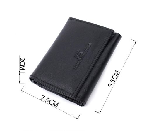 Купить Удобный компактный кошелек с монетницей из натуральной кожи ST Leather 22742 Черный, фото , изображение 3, характеристики, отзывы