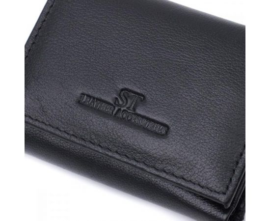 Купить Удобный компактный кошелек с монетницей из натуральной кожи ST Leather 22742 Черный, фото , изображение 5, характеристики, отзывы
