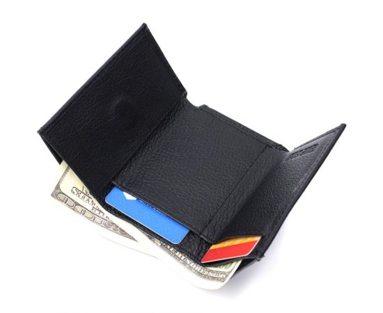 Купить Удобный компактный кошелек с монетницей из натуральной кожи ST Leather 22742 Черный, фото , изображение 7, характеристики, отзывы