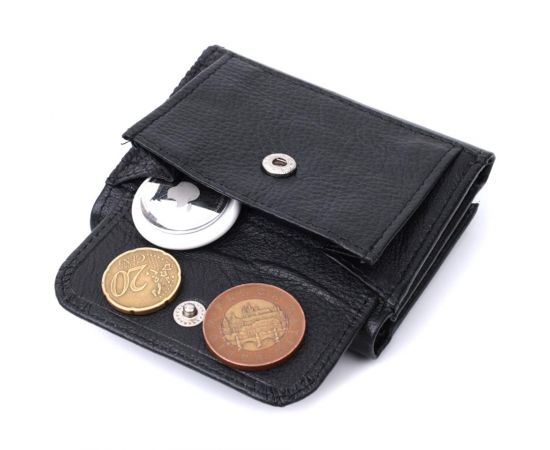 Купить Удобный компактный кошелек с монетницей из натуральной кожи ST Leather 22742 Черный, фото , изображение 8, характеристики, отзывы
