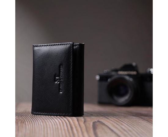 Купить Удобный компактный кошелек с монетницей из натуральной кожи ST Leather 22742 Черный, фото , изображение 9, характеристики, отзывы