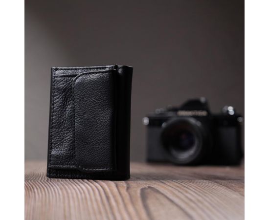 Купить Удобный компактный кошелек с монетницей из натуральной кожи ST Leather 22742 Черный, фото , изображение 10, характеристики, отзывы