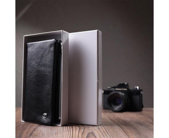 Купить Вертикальный бумажник унисекс из мягкой натуральной кожи ST Leather 22743 Черный, фото , изображение 11, характеристики, отзывы