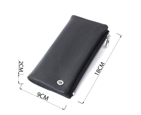 Купить Вертикальный бумажник унисекс из мягкой натуральной кожи ST Leather 22743 Черный, фото , изображение 3, характеристики, отзывы