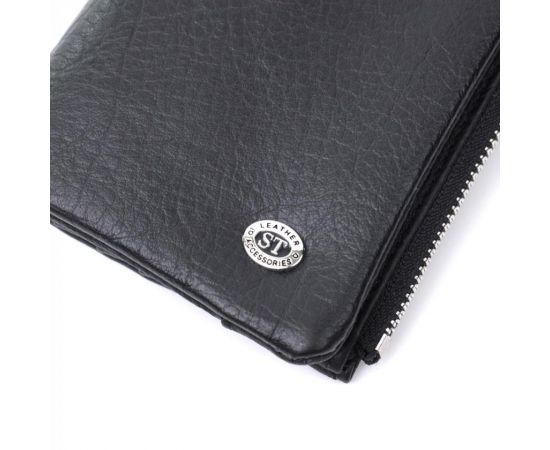 Купить Вертикальный бумажник унисекс из мягкой натуральной кожи ST Leather 22743 Черный, фото , изображение 5, характеристики, отзывы