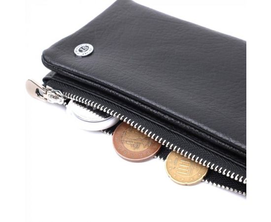 Купить Вертикальный бумажник унисекс из мягкой натуральной кожи ST Leather 22743 Черный, фото , изображение 6, характеристики, отзывы