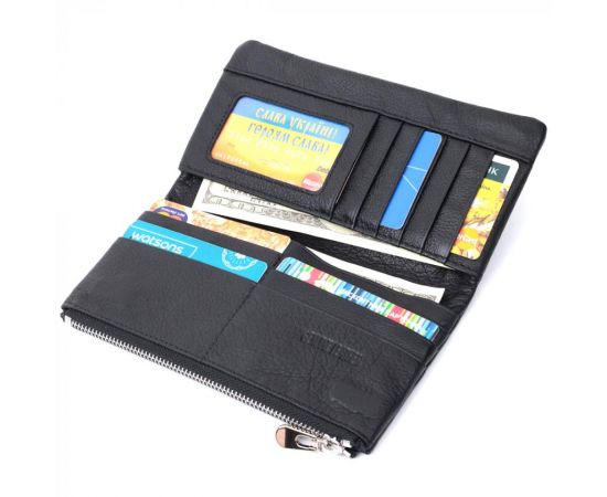 Купить Вертикальный бумажник унисекс из мягкой натуральной кожи ST Leather 22743 Черный, фото , изображение 8, характеристики, отзывы