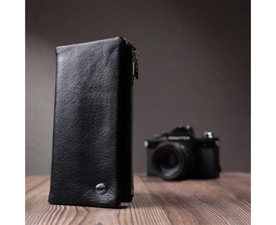 Купить Вертикальный бумажник унисекс из мягкой натуральной кожи ST Leather 22743 Черный, фото , изображение 9, характеристики, отзывы