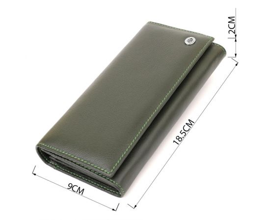 Купить Классический кошелек для женщин на магните ST Leather 22744 Зеленый, фото , изображение 3, характеристики, отзывы