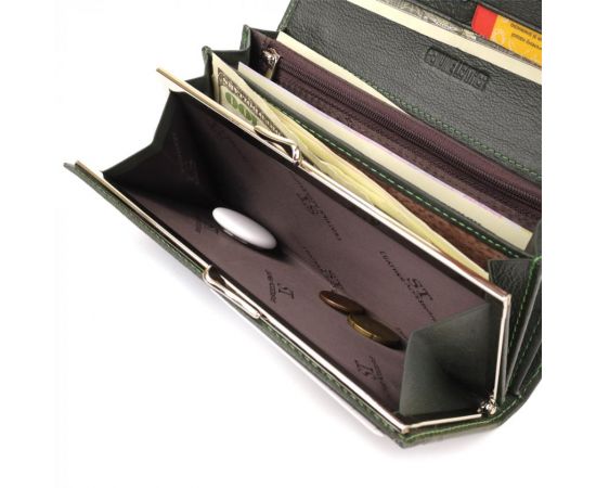 Купить Классический кошелек для женщин на магните ST Leather 22744 Зеленый, фото , изображение 7, характеристики, отзывы