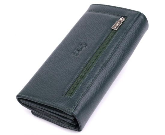 Купить Горизонтальный женский кошелек из натуральной кожи KARYA 22852 Зеленый, фото , изображение 2, характеристики, отзывы