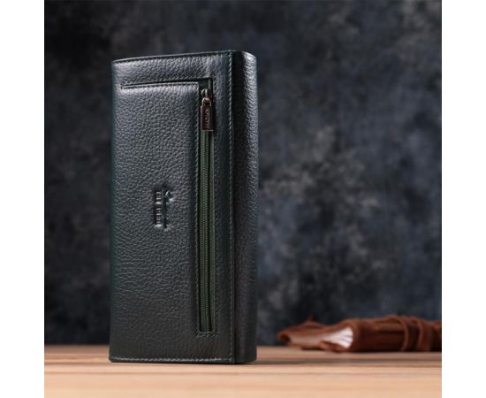 Купить Горизонтальный женский кошелек из натуральной кожи KARYA 22852 Зеленый, фото , изображение 11, характеристики, отзывы