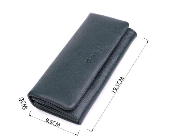 Купить Горизонтальный женский кошелек из натуральной кожи KARYA 22852 Зеленый, фото , изображение 3, характеристики, отзывы