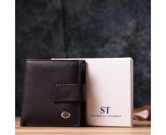 Купить Компактный женский кошелек из натуральной кожи ST Leather 22855 Коричневый, фото , изображение 11, характеристики, отзывы