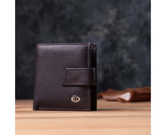 Купить Компактный женский кошелек из натуральной кожи ST Leather 22855 Коричневый, фото , изображение 9, характеристики, отзывы