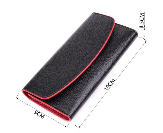 Купить Женский кошелек с треугольным клапаном из натуральной кожи Tony Bellucci 22860 Черный, фото , изображение 3, характеристики, отзывы