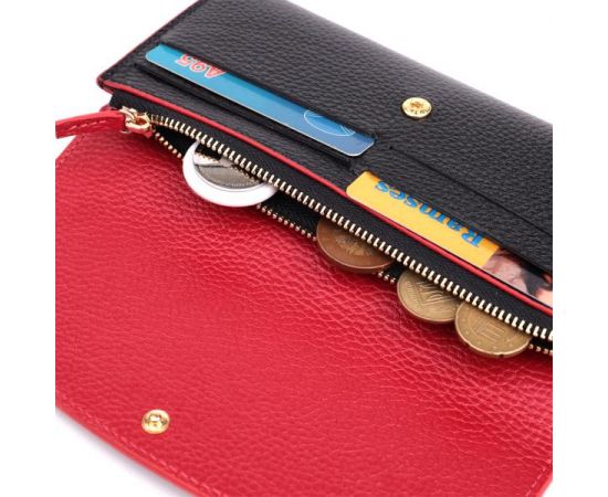 Купить Женский кошелек с треугольным клапаном из натуральной кожи Tony Bellucci 22860 Черный, фото , изображение 6, характеристики, отзывы