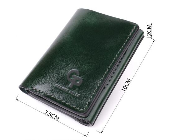 Купить Отменный кошелек в три сложения из натуральной гладкой кожи GRANDE PELLE 22944 Зеленый, фото , изображение 3, характеристики, отзывы