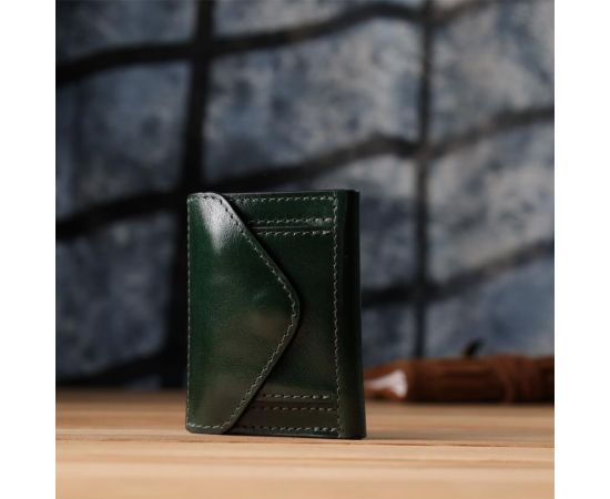 Купить Отменный кошелек в три сложения из натуральной гладкой кожи GRANDE PELLE 22944 Зеленый, фото , изображение 10, характеристики, отзывы