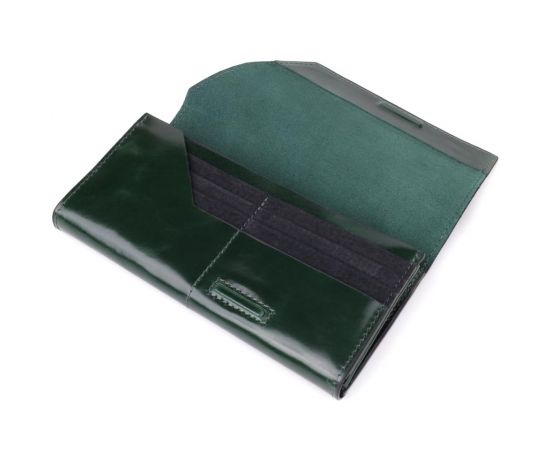 Купить Добротный кошелек в два сложения из натуральной гладкой кожи GRANDE PELLE 22945 Зеленый, фото , изображение 6, характеристики, отзывы