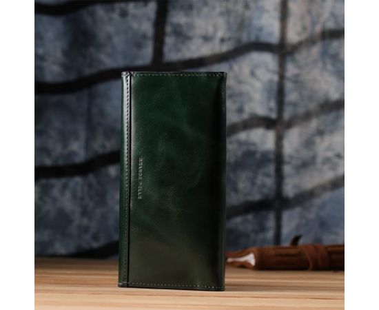 Купить Добротный кошелек в два сложения из натуральной гладкой кожи GRANDE PELLE 22945 Зеленый, фото , изображение 10, характеристики, отзывы