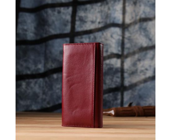 Купить Элегантный кошелек у два сложения из натуральной кожи ST Leather 23065 Бордовый, фото , изображение 11, характеристики, отзывы