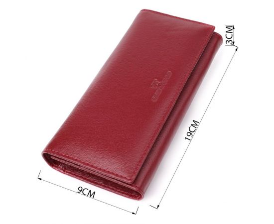 Купить Элегантный кошелек у два сложения из натуральной кожи ST Leather 23065 Бордовый, фото , изображение 3, характеристики, отзывы
