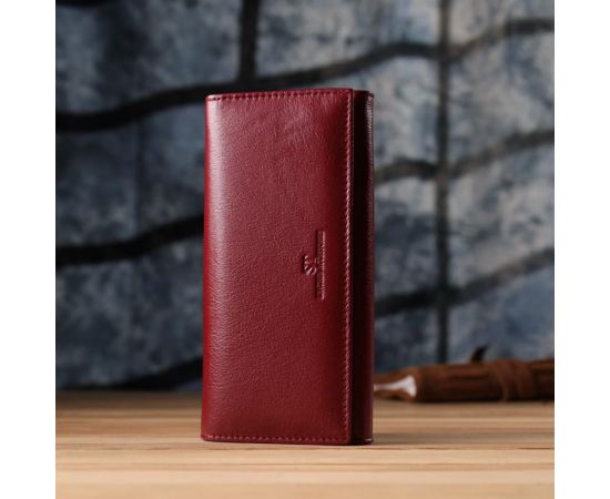 Купить Элегантный кошелек у два сложения из натуральной кожи ST Leather 23065 Бордовый, фото , изображение 10, характеристики, отзывы