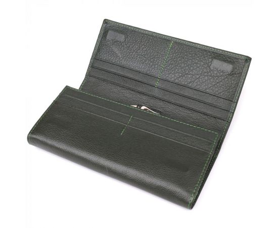 Купить Стильный кошелек у два сложения из натуральной кожи ST Leather 23066 Зеленый, фото , изображение 6, характеристики, отзывы