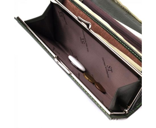 Купить Стильный кошелек у два сложения из натуральной кожи ST Leather 23066 Зеленый, фото , изображение 9, характеристики, отзывы