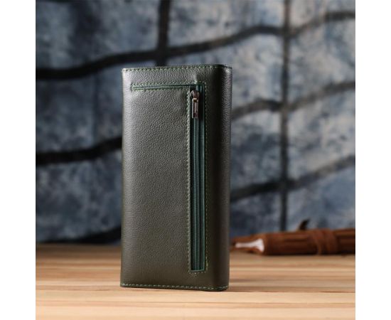 Купить Горизонтальный кошелек у два сложения из натуральной кожи ST Leather 23067 Зеленый, фото , изображение 11, характеристики, отзывы