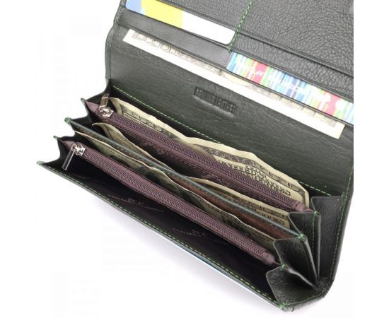 Купить Горизонтальный кошелек у два сложения из натуральной кожи ST Leather 23067 Зеленый, фото , изображение 7, характеристики, отзывы