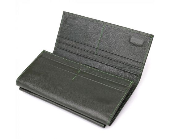 Купить Горизонтальный кошелек с карманом для телефона из натуральной кожи ST Leather 23068 Зеленый, фото , изображение 6, характеристики, отзывы