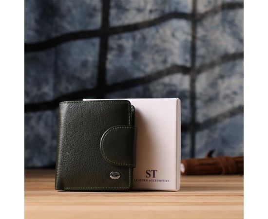 Купить Вертикальный женский кошелек из натуральной кожи ST Leather 23070 Зеленый, фото , изображение 11, характеристики, отзывы