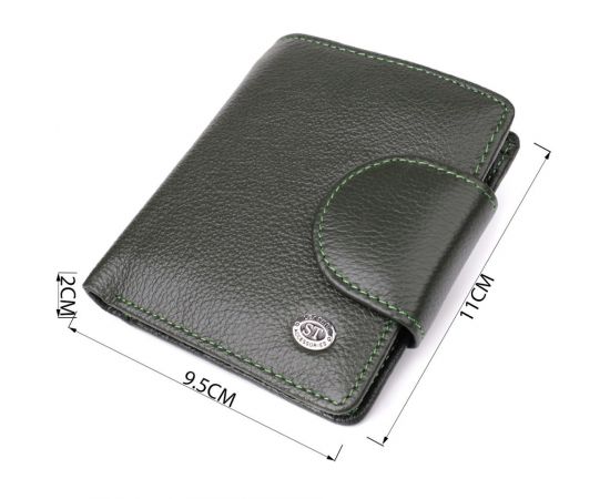 Купить Вертикальный женский кошелек из натуральной кожи ST Leather 23070 Зеленый, фото , изображение 3, характеристики, отзывы