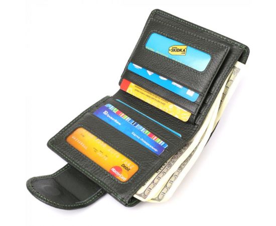 Купить Вертикальный женский кошелек из натуральной кожи ST Leather 23070 Зеленый, фото , изображение 7, характеристики, отзывы